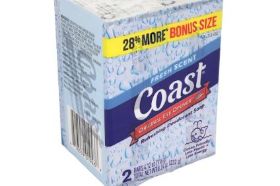 28% more 2 Bar Pack - 4.12 ounce each bar. - Coast Bar Soap is a more ocean friendly choice- for more info visit coastsoap.com -Uses less plastic, 100% recycled paperboard and 35% post-consumer content -Uses less energy and water to manufacture -Uses more efficient transportation -Paraben and phthalate free Great for traveling, guest rooms, stores, and shops.